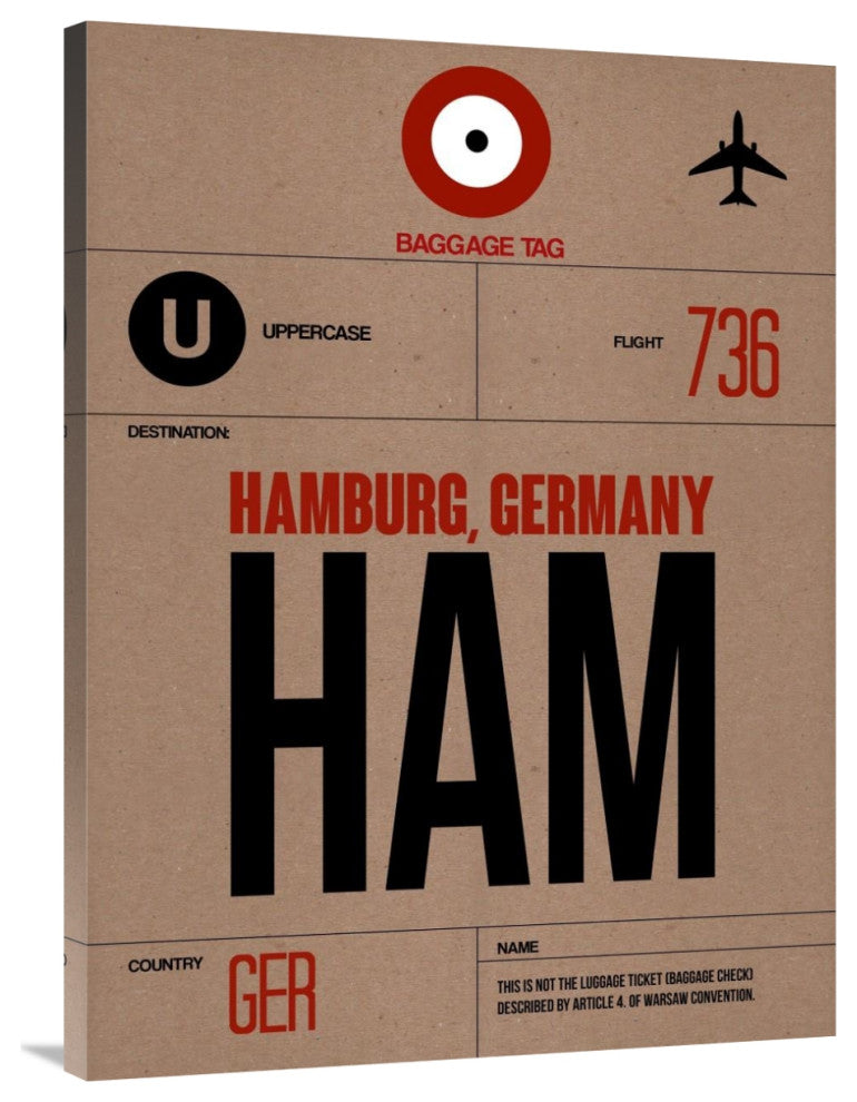 "HAM Hamburg Luggage Tag 1" Fine Art Print