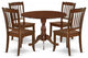 5 Pc Dining Set, 1 Drop Leaves Dining Table, 4 Mahogany Chair, Mahogany Finish