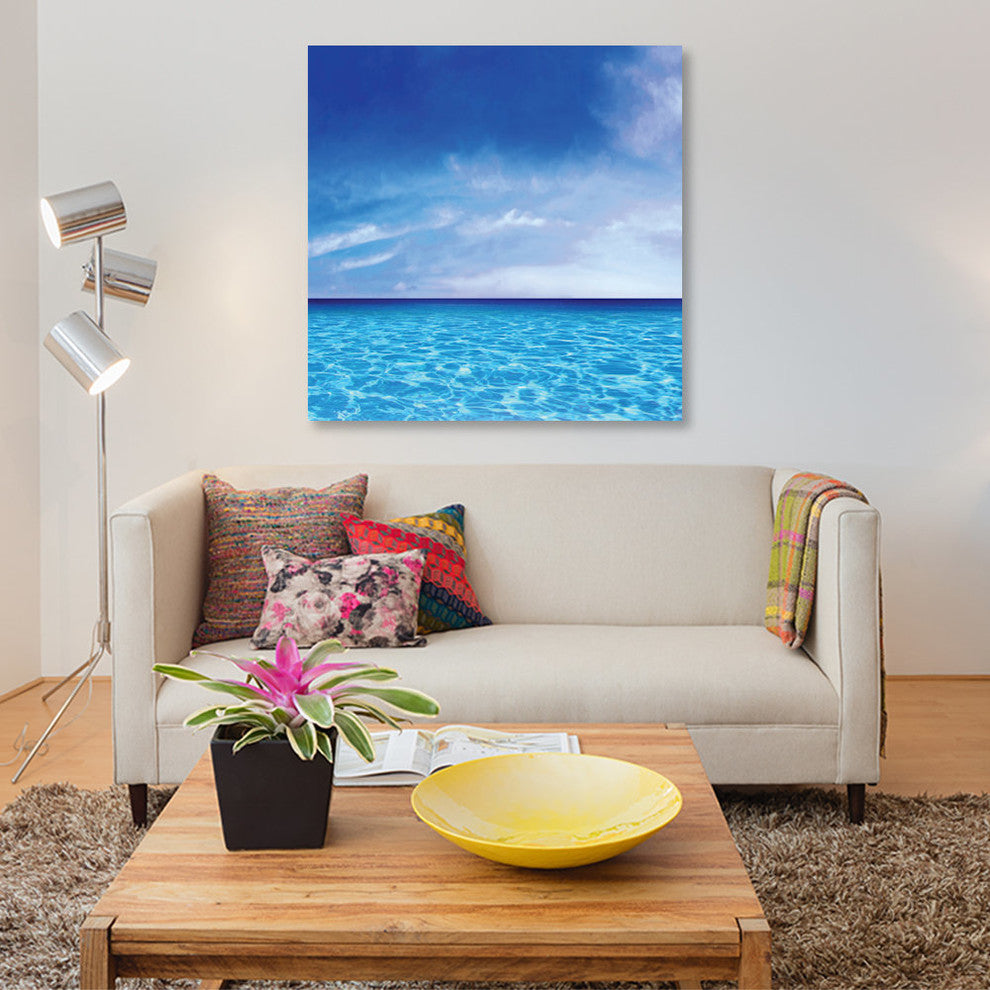 "Sky And Water" by Charlie Carter, Canvas Print, 26"x26"