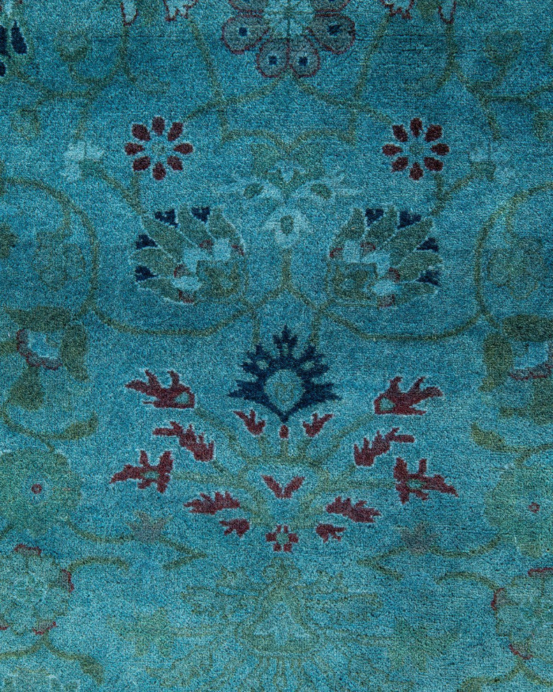 Fine Vibrance, One-of-a-Kind Hand-Knotted Area Rug Blue, 4'3"x6'3"