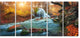 "Fast Flowing Fall River in Forest" Photograph Print, 5 Panels, 60"x28"