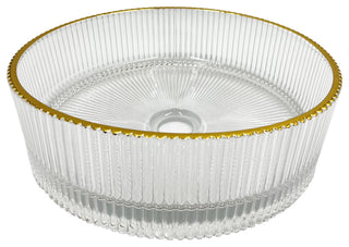 Modern Wall-Mount Vanity With Top & 16" Ribbed Sink, Top Gold, 60"