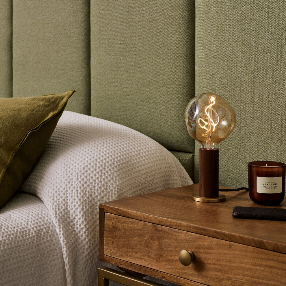 Walnut Knuckle Table Lamp With Voronoi I