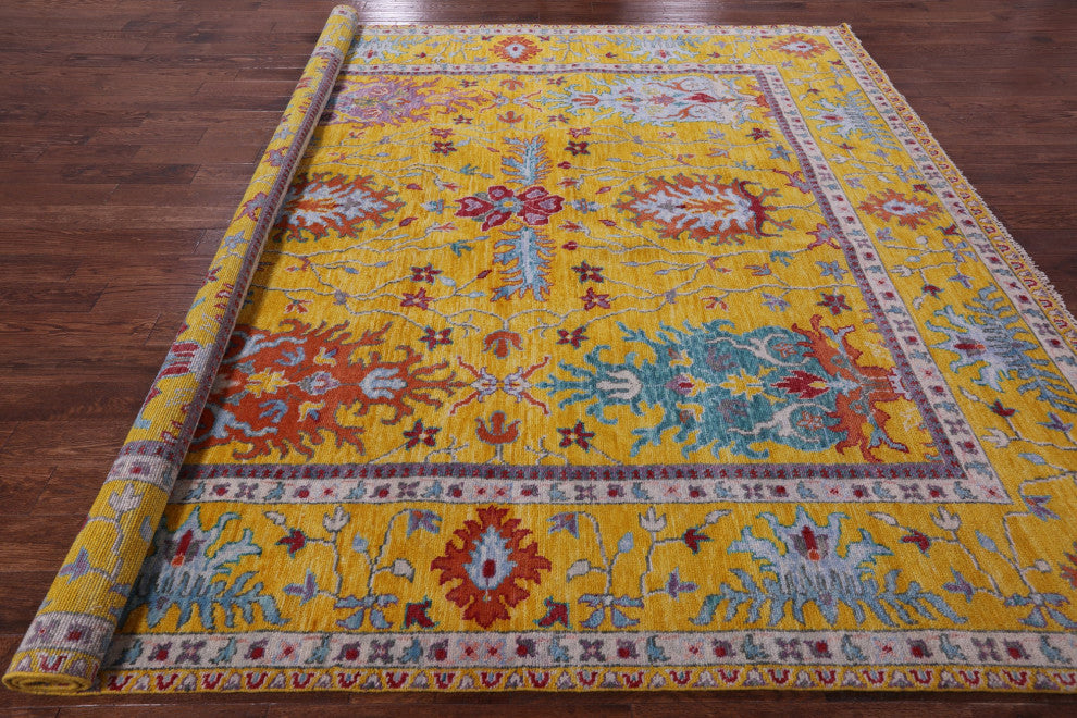 10' Square Turkish Oushak Hand-Knotted Wool Rug - Q13274