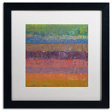 Michelle Calkins 'Pink Line' Matted Framed Art, 16x16
