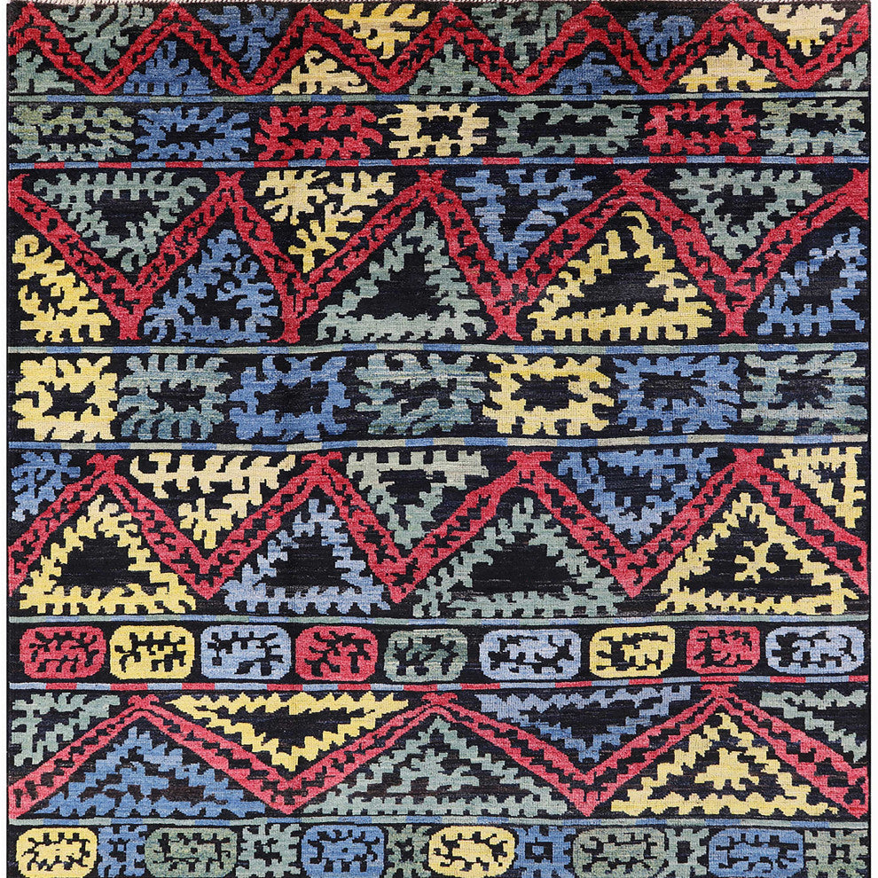 Ahgly Company Indoor Square Mid-Century Modern Area Rugs, 7' Square