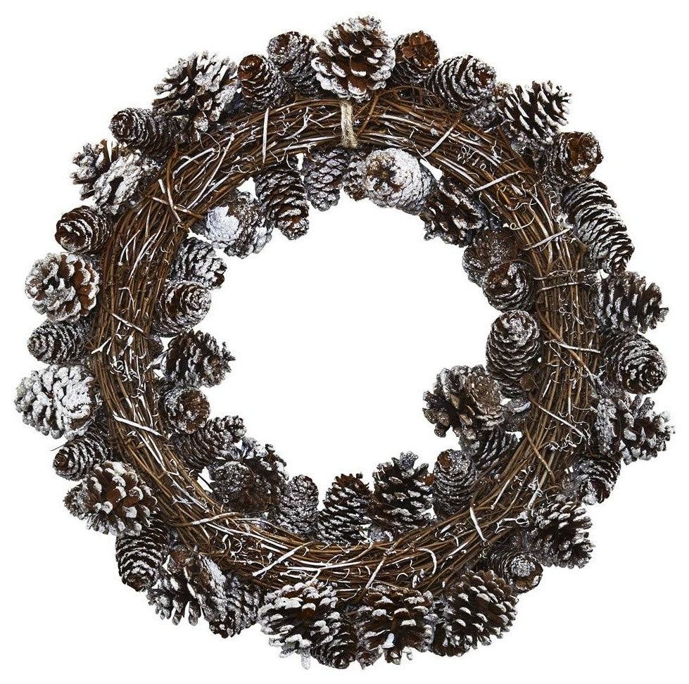 Snowy Pine Cone Wreath