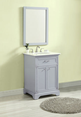 Amber Single Bathroom Vanity, Blue, Light Grey, 24"