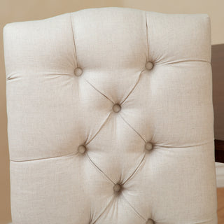 GDF Studio Prince Fabric Dining Chair, Set of 2, Natural Plain