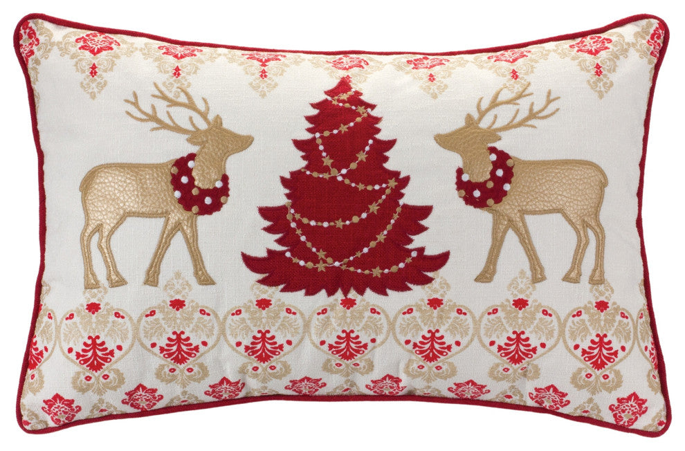 Nordic Raindeer Throw Pillow 19"L