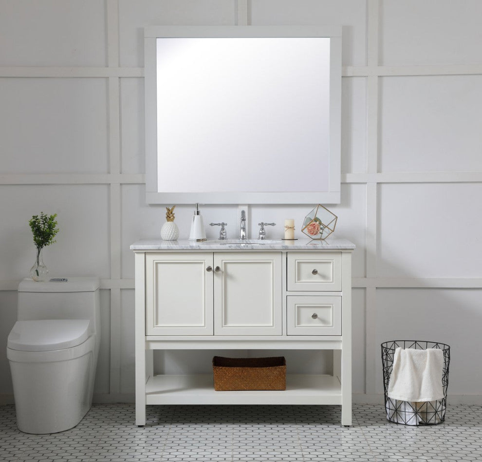 Anderson Rectangle Vanity Mirror, 42", White