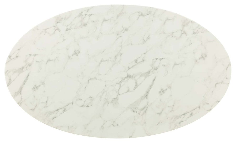 Lippa 60" Oval Dining Table, Rose White