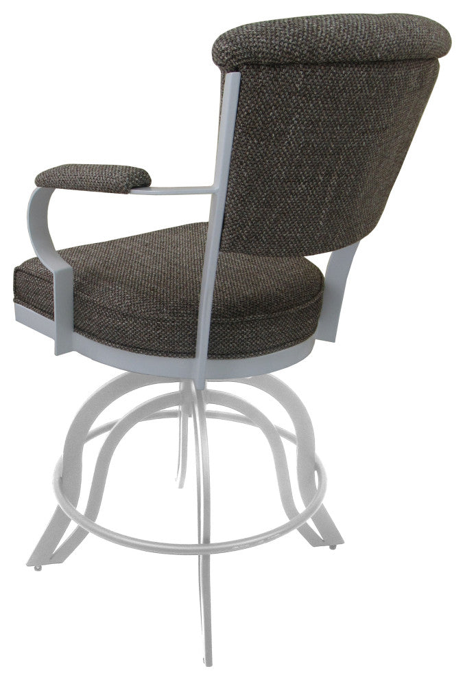 Miami Counter 26" or 30" Metal Bar Stool - A Base, Plumley Cocoa - White, 26"