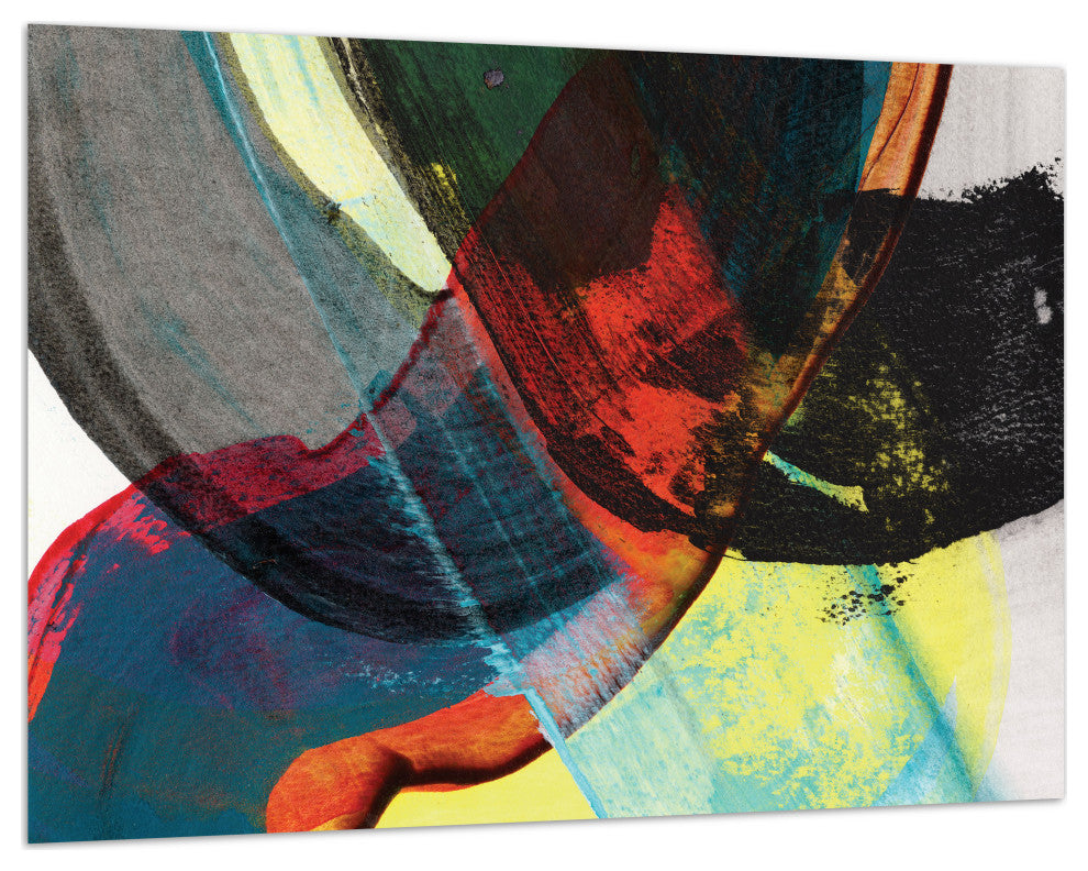 "Carnival Crossing AbstractII" Frameless Reverse Printed Tempered Glass Wall Art