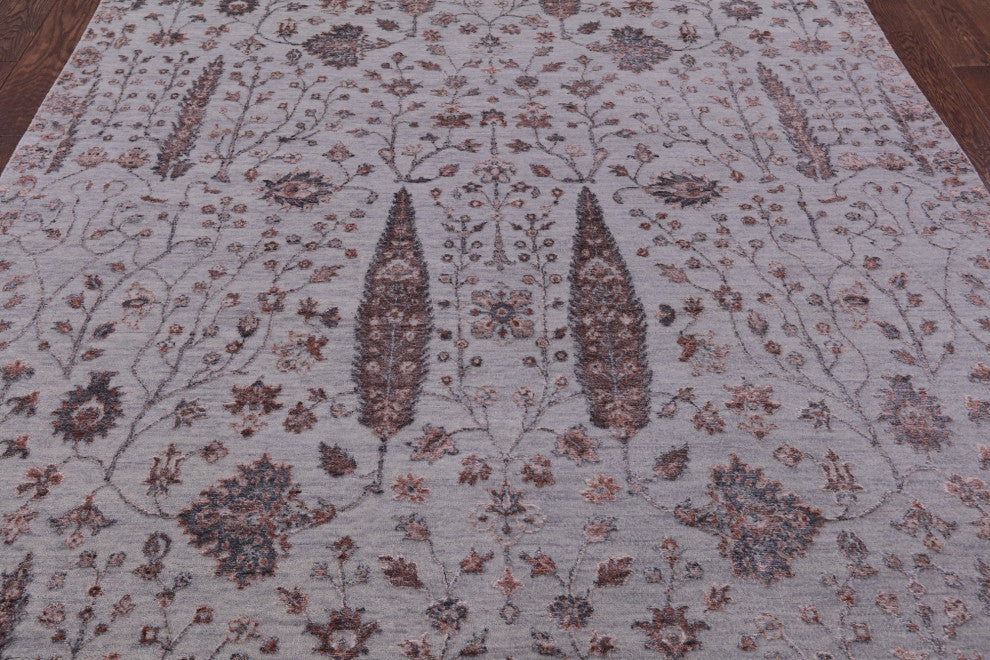 Cypress Tree Hand Knotted Wool and Silk Rug 6' 5" X 9' 4" Q7066