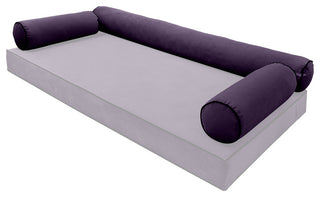 STYLE V6 TwinXL Velvet ContrastPipe Indoor Daybed Bolster Pillow|CoverOnly|AD339