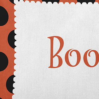 Halloween Boo Dots Accent Pillow, Harvest Orange, 18"x18"