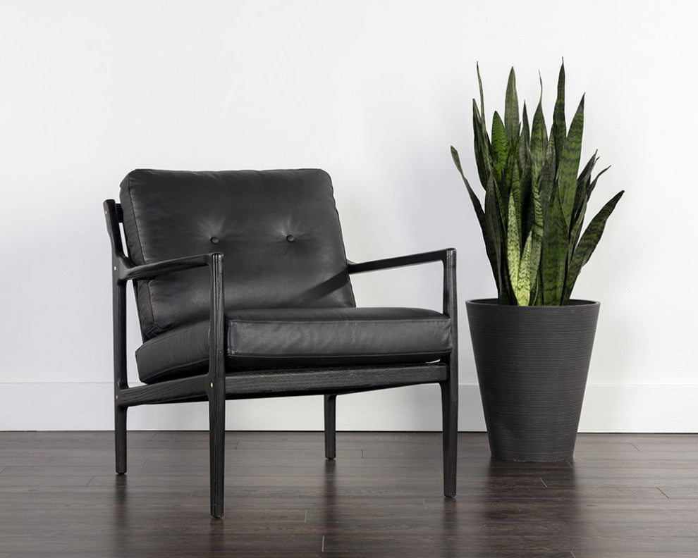 Gilmore Lounge Chair, Black Leather