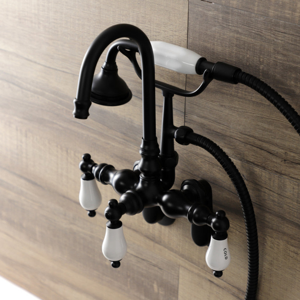 AE303T0 Wall Mount Clawfoot Tub Faucet, Matte Black