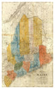 "Map of Maine, 1843" Digital Paper Print by W. Anson, 20"x32"