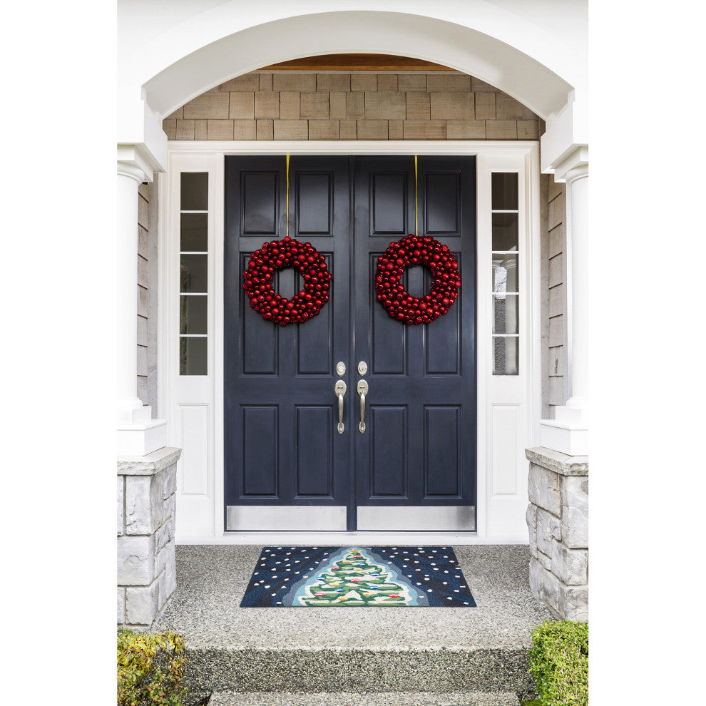 Frontporch Xmas Tree Indoor/Outdoor Rug Midnight 2'x3'