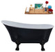 63" Streamline N366BL-IN-BL Clawfoot Tub and Tray With Internal Drain