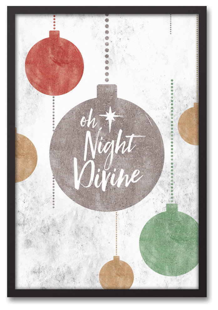 Oh Night Divine Ornament 20x30 Black Framed Canvas