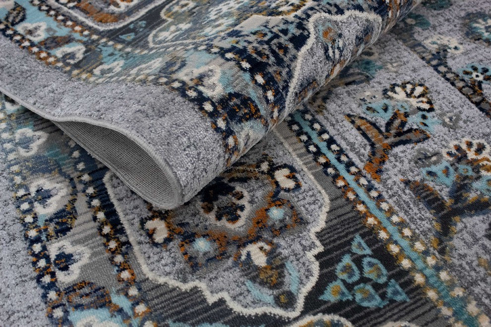 Noori Rug High-low Harriette Silver/Blue Rug