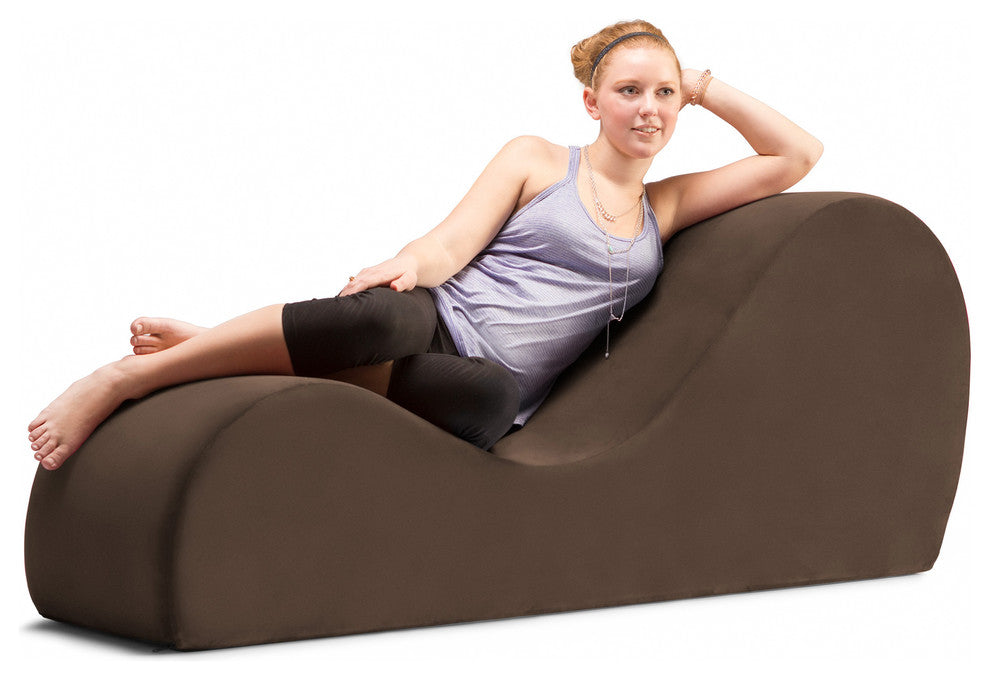 Avana Chaise Lounge Yoga Chair, Brown