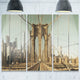 "Manhattan Bridge in New York Brown" Metal Wall Art, 3 Panels, 36"x28"