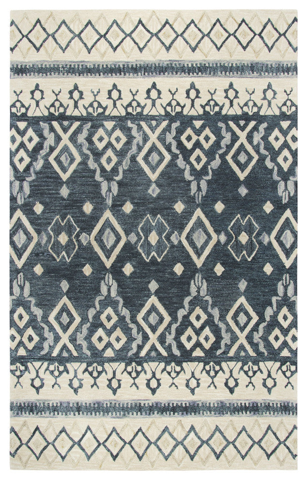 Rizzy Opulent Ou936A Rug, Natural, Gray, Dark Blue, Blue, 2'6"x8' Runner