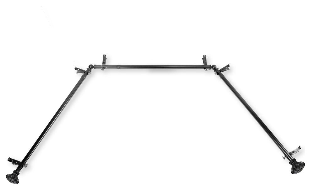 Maurice 13/16" Bay Window Curtain Rod, Black