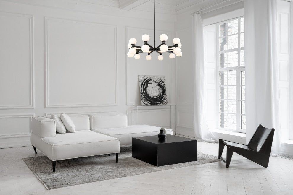 Z-LITE 20-Light Chandelier, Matte Black