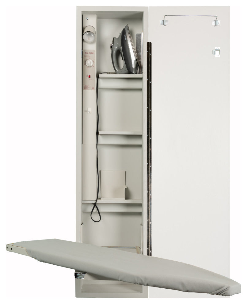 Premium Swivel Electric Ironing Center, Raised White Door