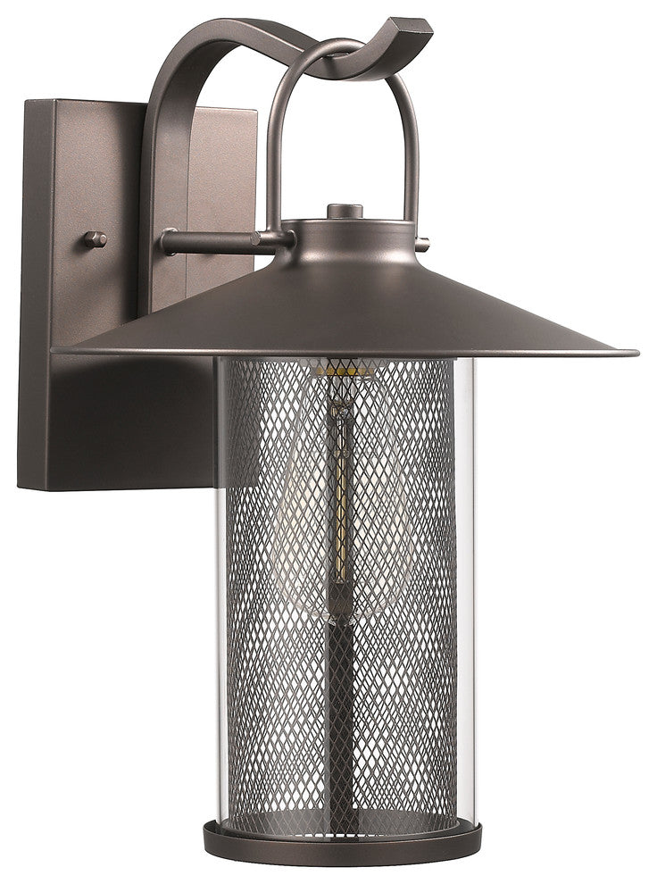 Elijah 1-Light Rubbed Bronze Outdoor Wall Sconce 14"