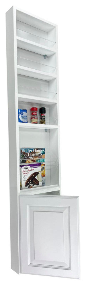 Edan On the Wall White Enamel Spice Rack 62"h x 14"w x 3.5"d