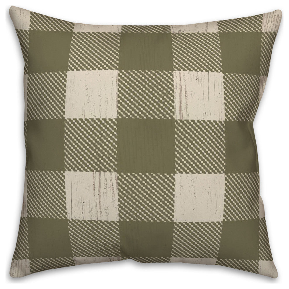 Green Buffalo Check 18x18 Spun Poly Pillow