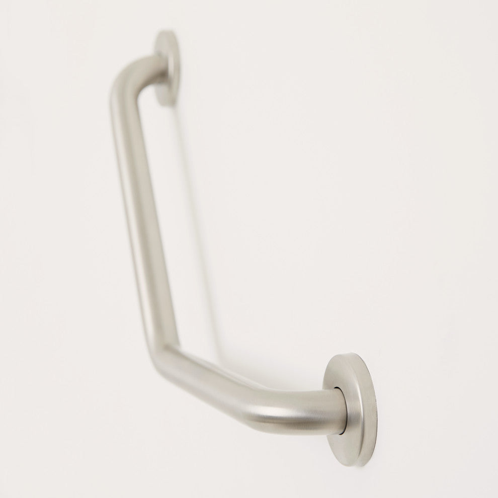 12"x12" Boomerang Shaped Shower Grab Bar, Stainless Steel