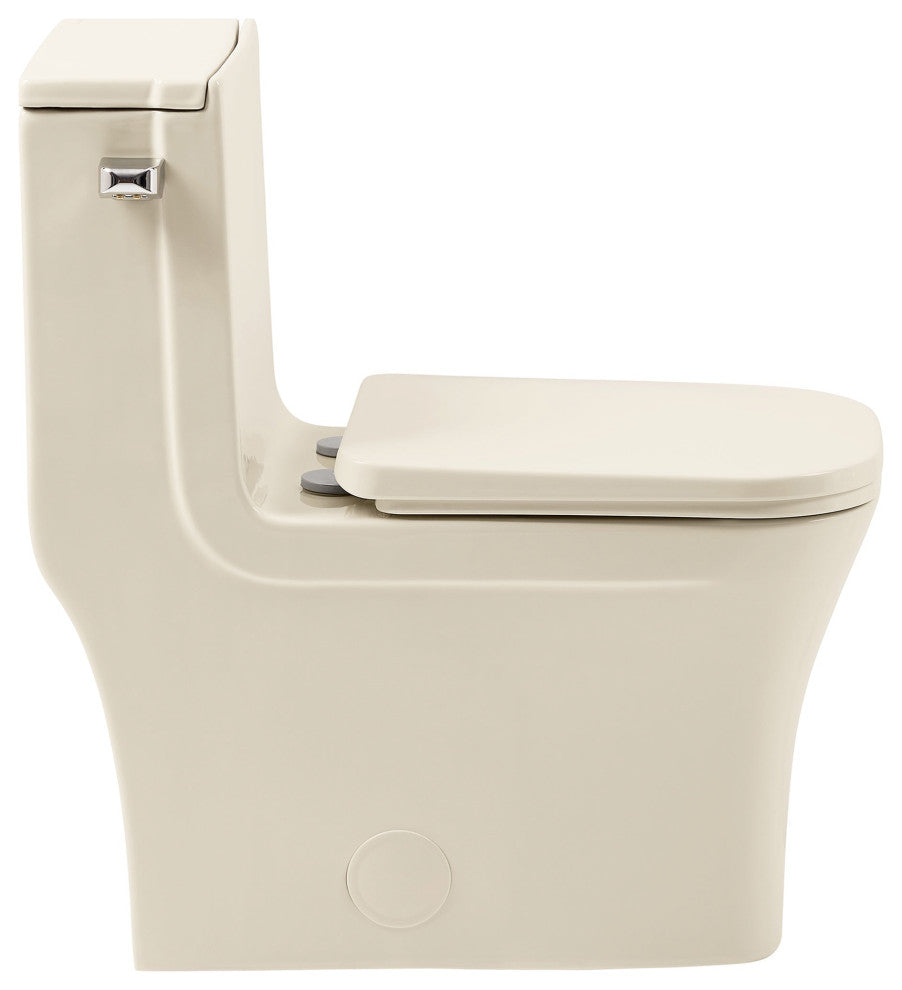 Concorde One Piece Square Left Side Flush Handle Toilet 1.28 gpf, Bisque