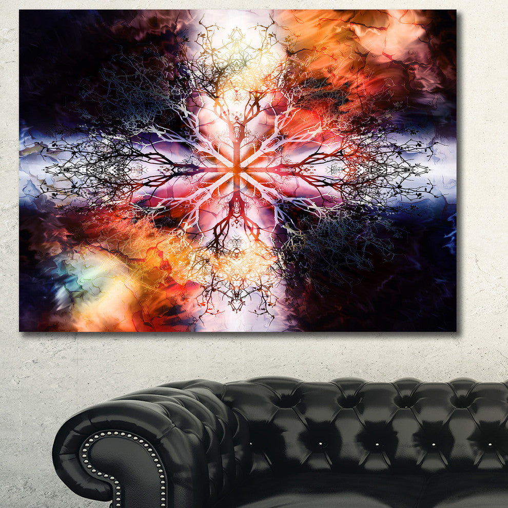 Mandala with Tree Pattern, Oversized Abstract Canvas Art Print, 60x40