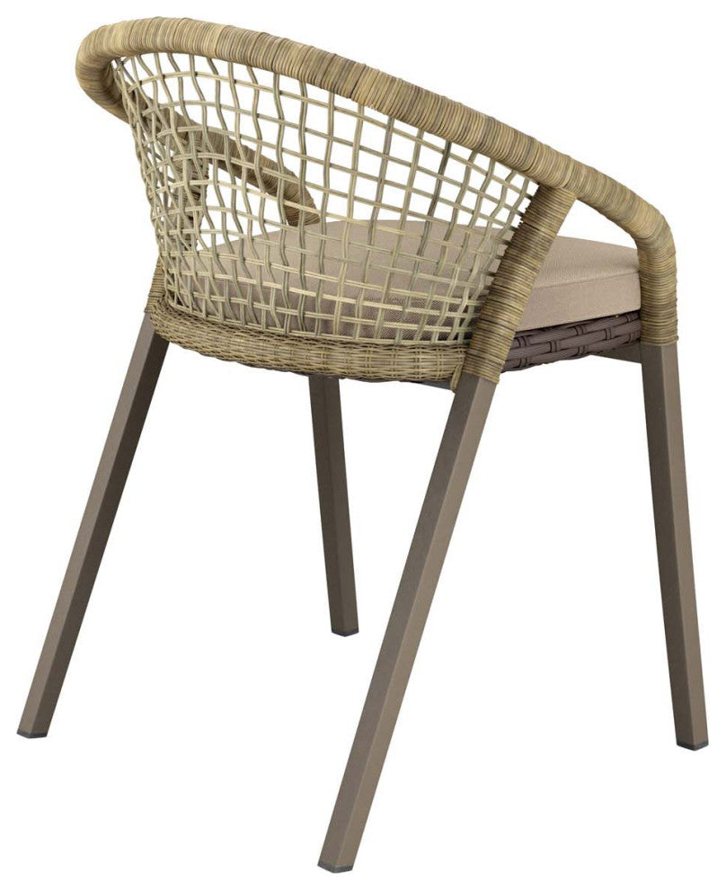 Meadow Outdoor Patio Dining Chairs Set of 2, Natural Taupe
