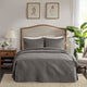 Madison Park Quebec 3 Piece Fitted Bedspread Set, Dark Grey