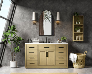 Home Living 60" Single Bathroom Vanity, Honey Brown