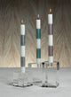 Romy Crystal Glass Taper Candle Holder, Square