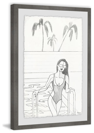 "Dip in the Pool" Framed Painting Print, 16"x24"