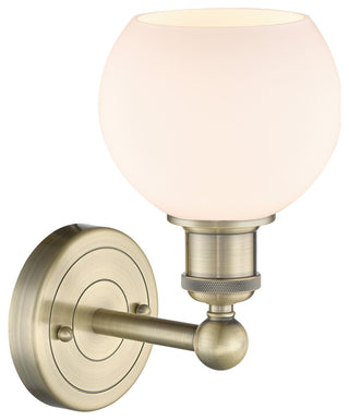 Edison Athens 1-Light 6" Sconce, Antique Brass, Matte White