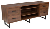 Lincoln Collection TV Stand in Rustic Wood Grain Finish
