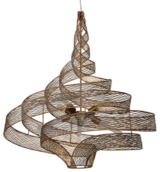 Flow 8-Light Twist Pendant, Hammered Ore