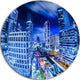 Bangkok City Night View Cityscape, Photo Round Wall Art, 23"