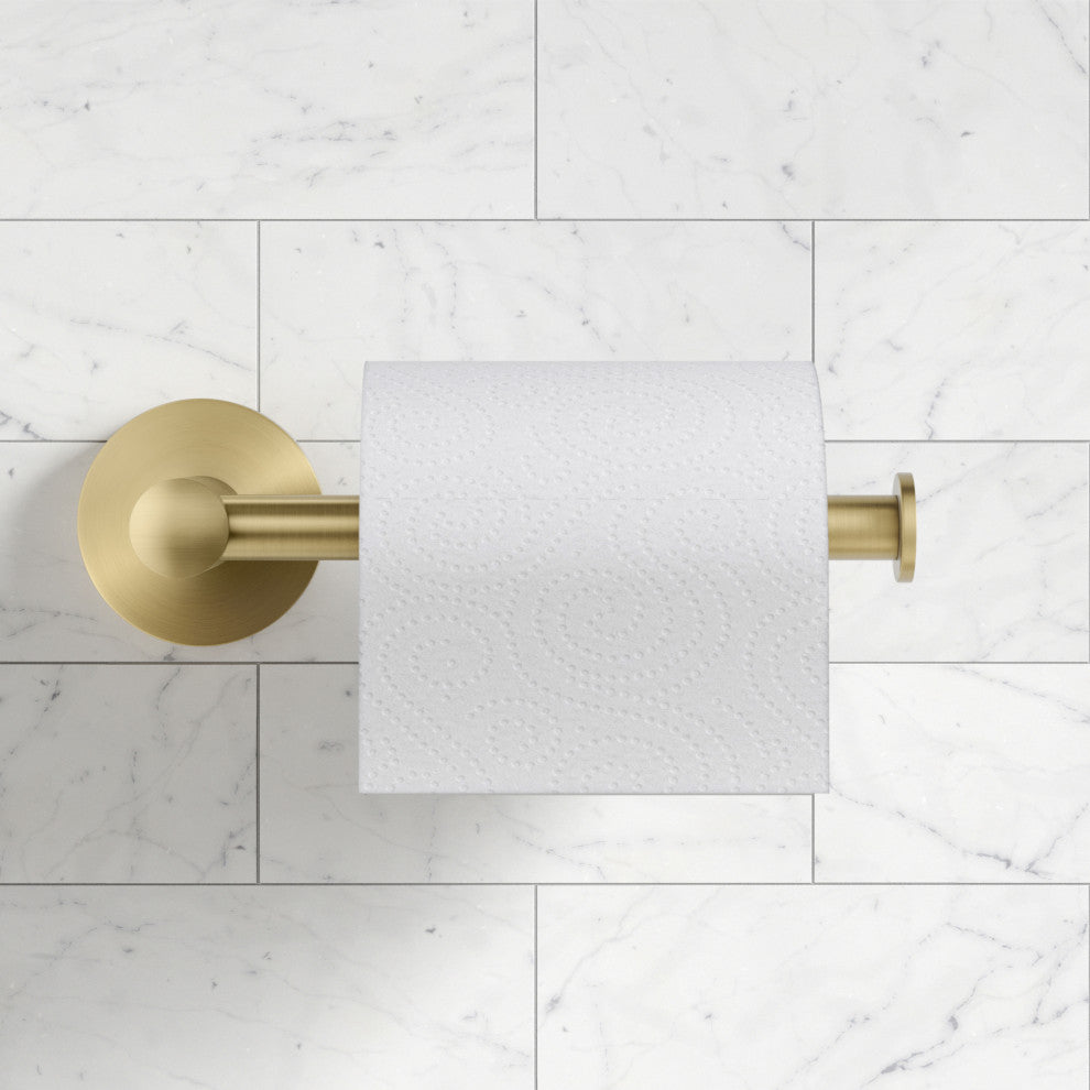 Elie Bathroom Toilet Paper Holder, Brushed Gold